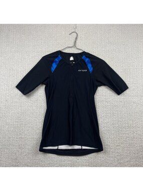 Orbea Orca Cycling Jersey XL Black / Blue Quarter Zip Bike Shirt Performance